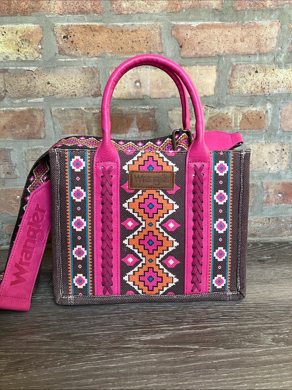 Wrangler Southwestern Print Cross Body Canvas Mini Tote